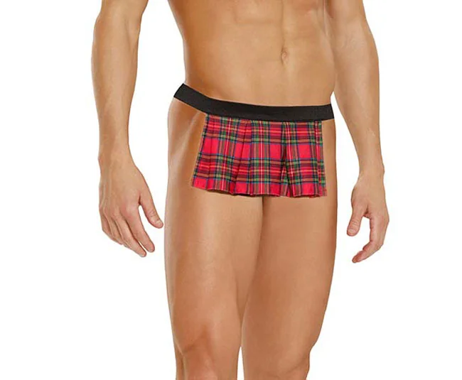 Pikardi Fantezi Arkası Açık Ekoseli Erkek Etek