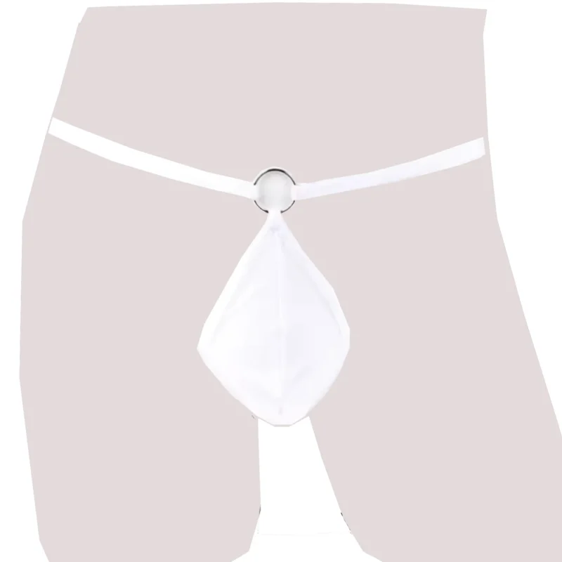 Fantezi Beyaz Transparan Halkalı Tül Erkek String Seksi Erkek İç Çamaşırı