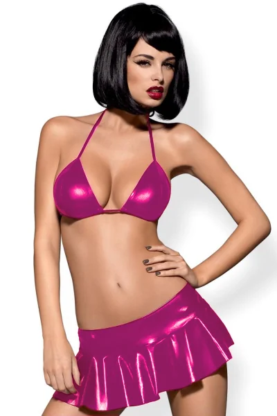 Fantezi Pembe Mini Etekli Seksi SütyenTakım Seksi İç Giyim