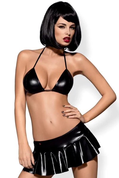 Fantezi Siyah Mini Etekli Seksi SütyenTakım Seksi İç Giyim